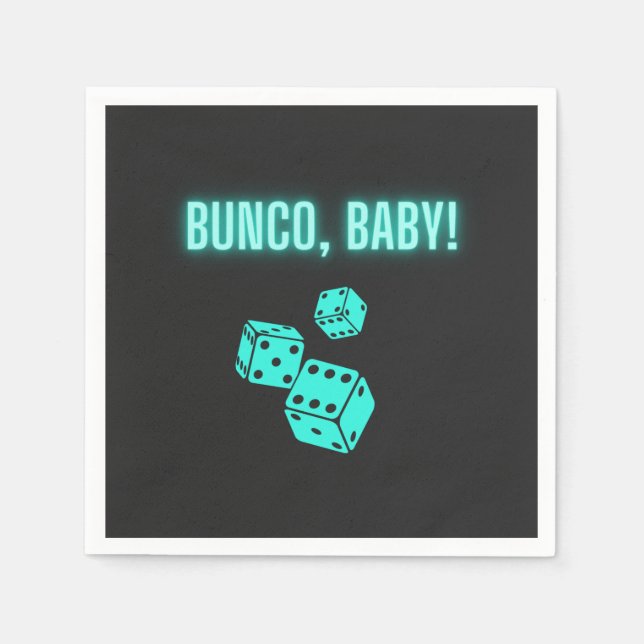 Serviette En Papier Neon Aqua Bunco Baby (Devant)