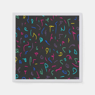 Serviette En Papier Neon Bright Marques sur Noir