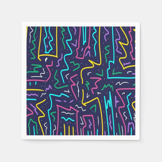 Serviette En Papier Neon Contraste Space Art (Devant)