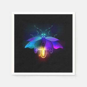 Serviette En Papier Neon Firefly sur noir