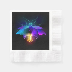 Serviette En Papier Neon Firefly sur noir