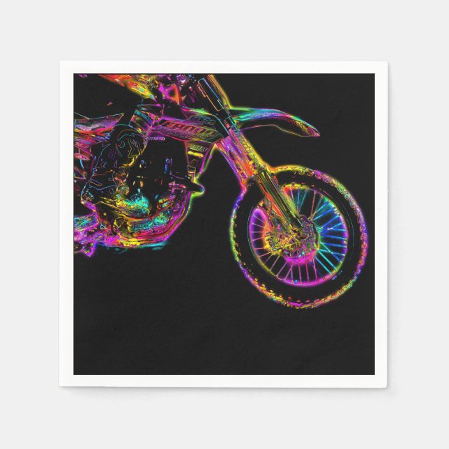 Serviette En Papier Neon Flyer - Motocross Rider (Devant)