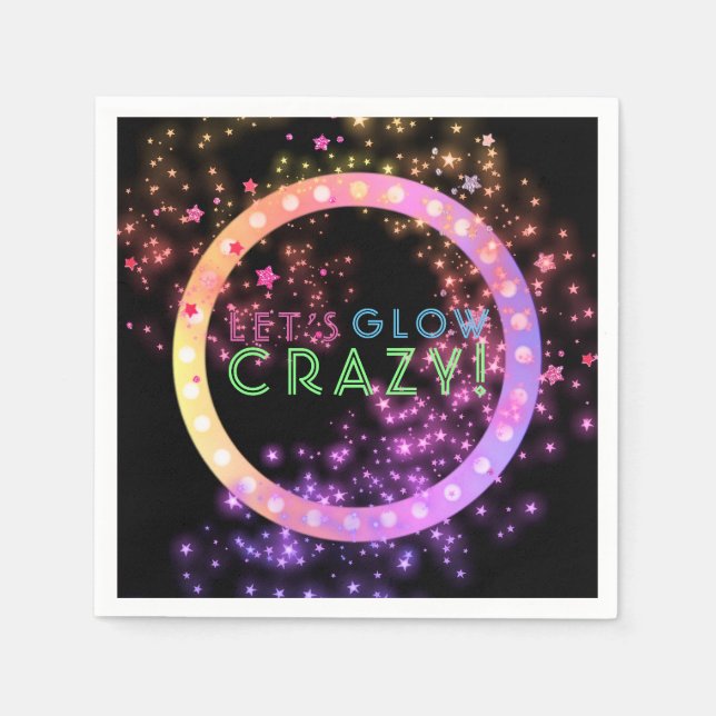 Serviette En Papier Neon Glow dans le parti des ténèbres | Étoiles Ann (Devant)