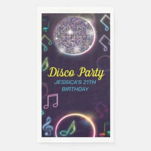 Serviette En Papier Neon Glow Disco Dance Anniversaire