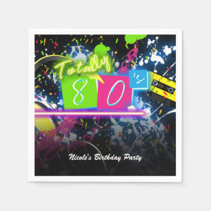Serviette En Papier Neon Glow Splatter pour la fête d'anniversaire des