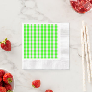 Serviette En Papier Neon Green En vichy Motif par Shirley Taylor