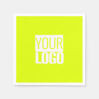 Serviette En Papier Neon jaune - ajoutez votre logo