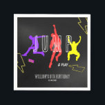 Serviette En Papier Neon Jump Kids Colorful Birthday Party<br><div class="desc">Pour une personnalisation plus avancée de cette conception,  il suffit de sélectionner le bouton "Personnaliser ou Modifier à l'aide de l'outil de conception" ci-dessus ! ou Vous pouvez toujours me faire un message. Faites défiler vers le bas et cliquez sur cette collection pour trouver les objets correspondants.</div>
