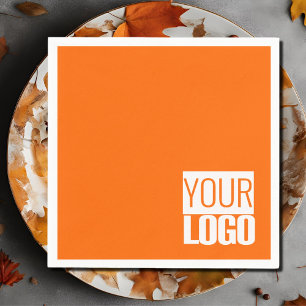 Serviette En Papier Neon orange - ajouter le logo