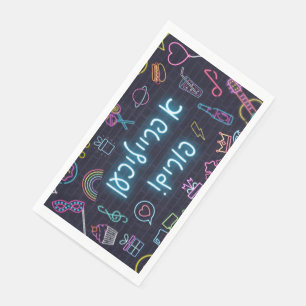 Serviette En Papier Neon Purim