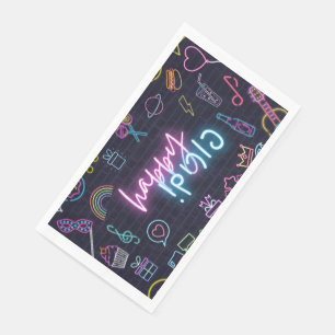 Serviette En Papier Neon Purim