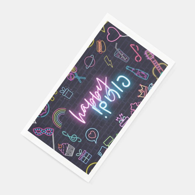 Serviette En Papier Neon Purim (Coin)