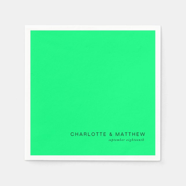 Serviette En Papier néon-vert moderne (Devant)