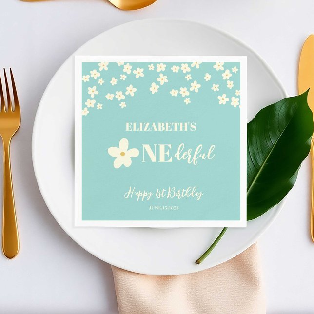 Serviette En Papier N'est-elle pas adorable Daisy 1er Fleurs d'anniver (Créateur téléchargé)