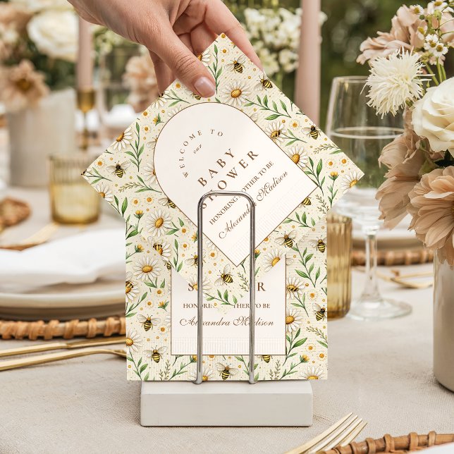 Serviette En Papier Neutral Bee Baby Shower (Créateur téléchargé)