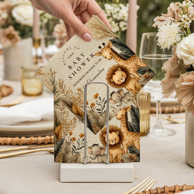 Serviette En Papier Neutral Safari Woodland Baby Shower (Créateur téléchargé)