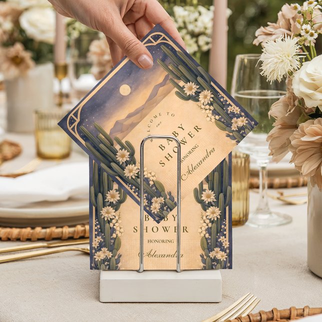 Serviette En Papier Neutral Southwest Cactus Botanicals Baby Shower (Créateur téléchargé)