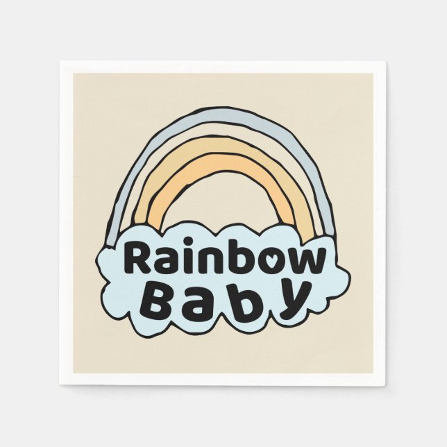 Serviette En Papier Neutre arc-en-ciel Baby Birth Blessing Birth Mirac (Devant)