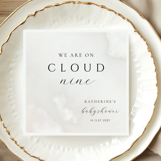 Serviette En Papier Neutre Sur Le Nuage Neuf Baby showers (Créateur téléchargé)