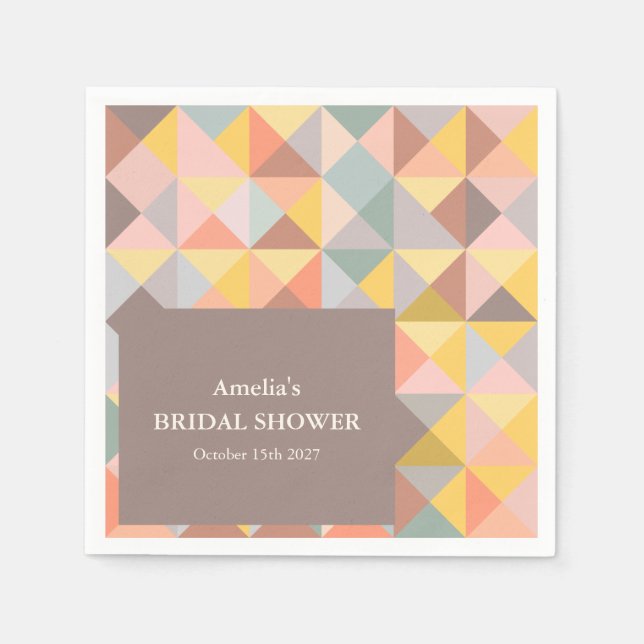 Serviette En Papier Neutres Automnales Terroses Rustiques Mariage sur  (Devant)