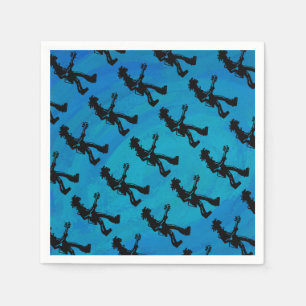 Serviette En Papier New York Boogie Nights Guitare Bleu