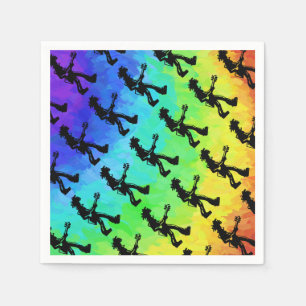 Serviette En Papier New York Boogie Nights Guitare Rainbow
