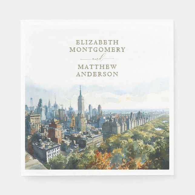 Serviette En Papier New York Central Park (Devant)