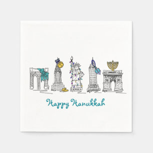 Serviette En Papier New York City New York Joyeux Hanoukka Chanukah Na