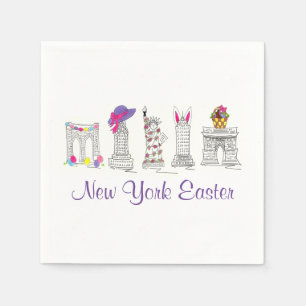 Serviette En Papier New York City Pâques NYC Landmarks Architecture