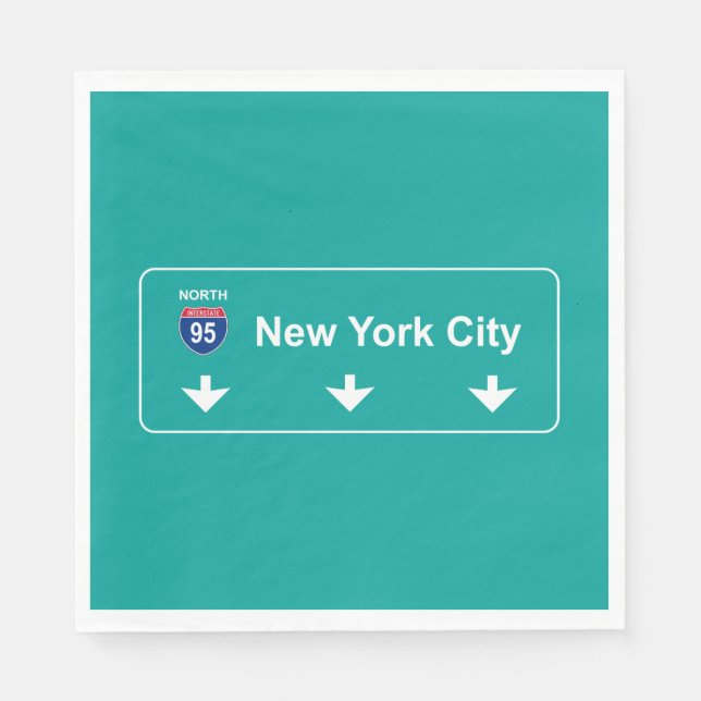 Serviette En Papier New York City Road Sign (Devant)