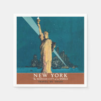 New York City Vintage voyage Liberty Skyline