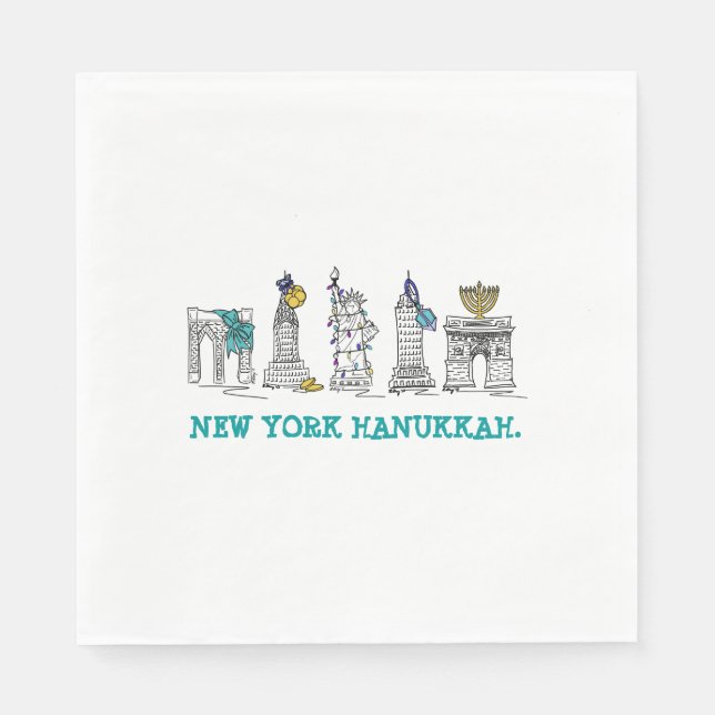 Serviette En Papier New York Hanoukka Chanukah NYC Fêtes juives (Devant)