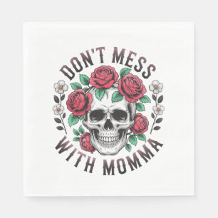 Serviette En Papier N'hésitez pas avec le crâne floral Momma