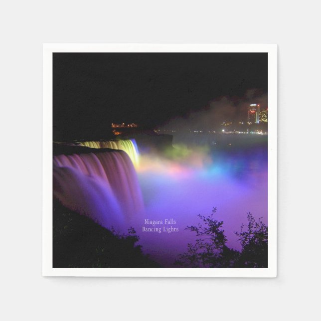 Serviette En Papier Niagara Falls, Dancing Lights, (Devant)
