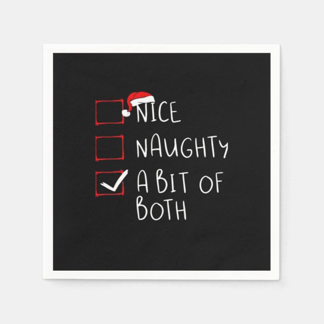 Serviette En Papier Nice Naughty Santa Hat Humor Vibe  (Devant)