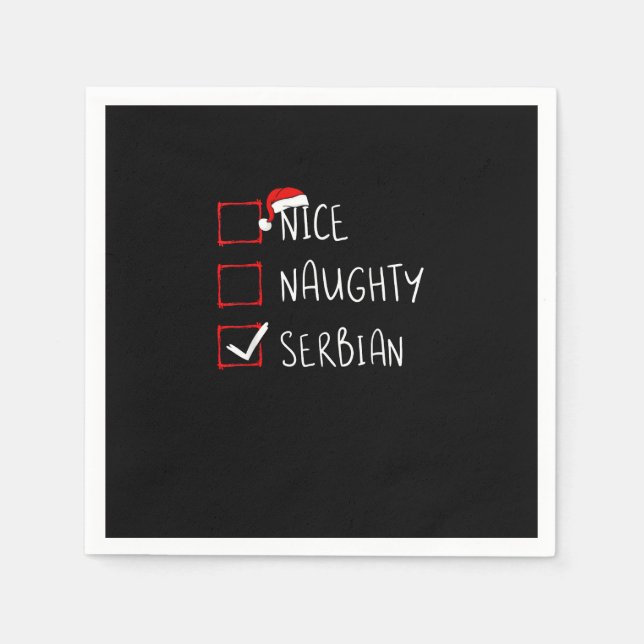 Serviette En Papier Nice Naughty Serbian Christmas Heritage   (Devant)
