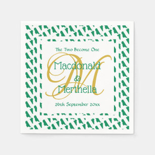 Serviette En Papier NIGERIA Monogramme personnalisé Papier de célébrat