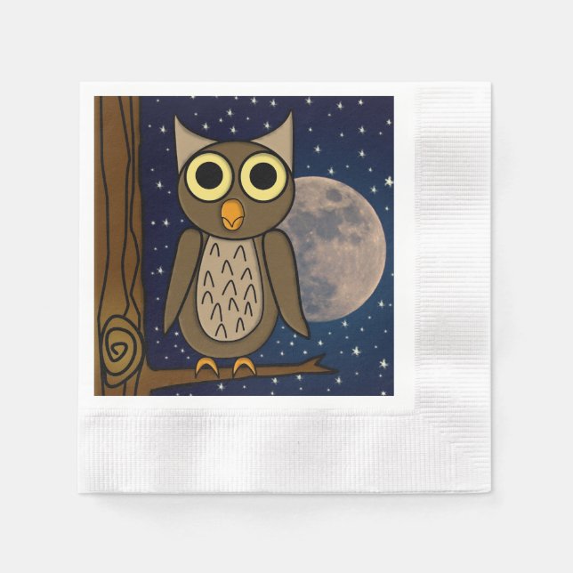 Serviette En Papier Night owl (Devant)