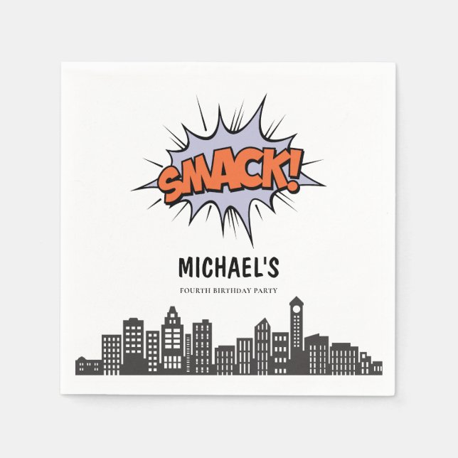 Serviette En Papier N'importe quel âge Comics Livre Superhero Annivers (Devant)