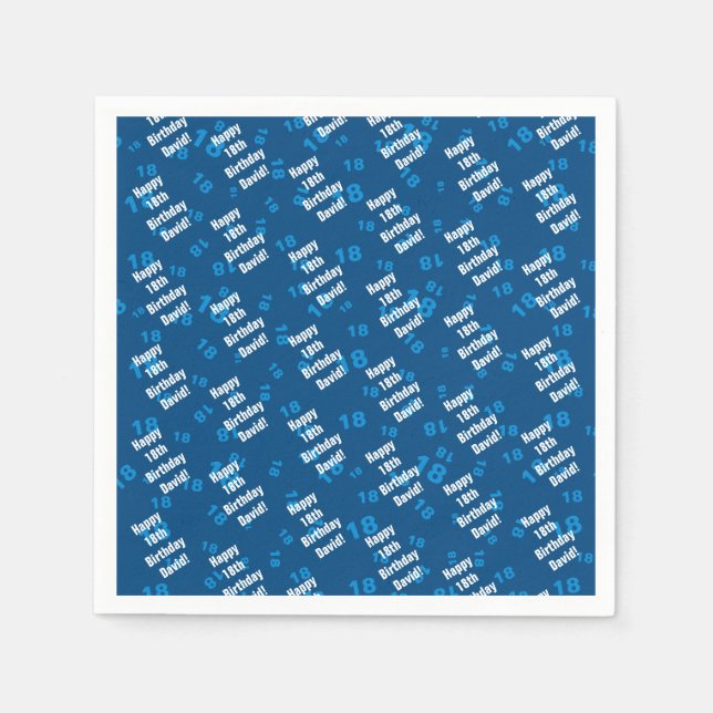 Serviette En Papier N'importe quel âge et nom anniversaire heureux per (Devant)