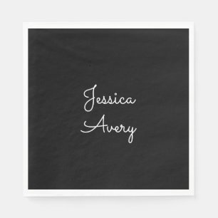 Serviette En Papier N'importe quel nom Cool Script blanc éditable su