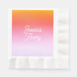 Serviette En Papier N'importe quel nom Texte de style vintage couleu