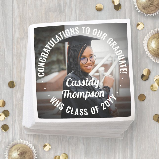 Serviette En Papier N'Importe Quel Texte Photo Moderne Simple Élégant  (Créateur téléchargé)