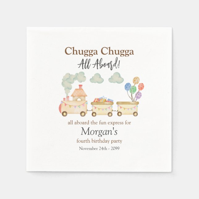 Serviette En Papier N'importe quelle aquarelle d'anniversaire Brown tr (Devant)