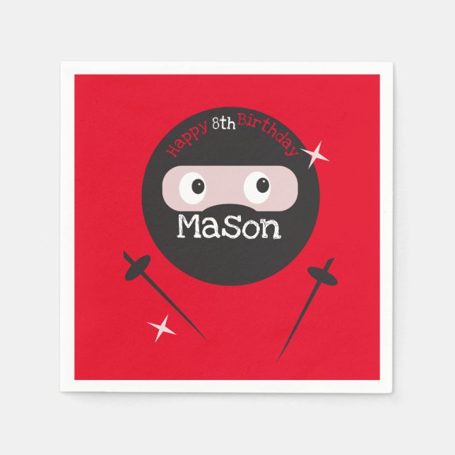 Serviette En Papier Ninja Martial Arts Karate Boys Anniversaire (Devant)