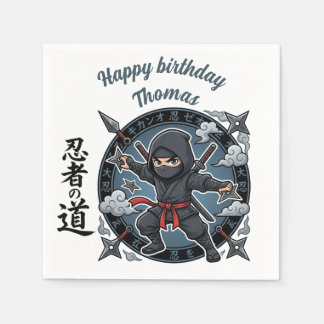 Serviette En Papier Ninja Shinobi Assassin Anime Chibi Gamer Birthday 