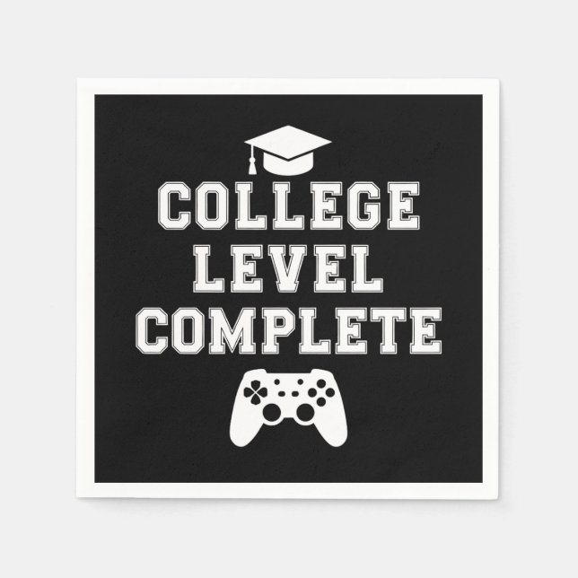 Serviette En Papier Niveau collégial Complet Graduation Gamer Jeu (Devant)