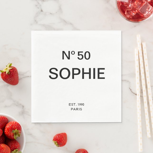 Serviette En Papier No 50  French Chic 50th Birthday Party (En situation)