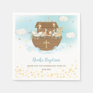Serviette En Papier Noah's Ark Cute Animaux Garçon Baptême Christeni