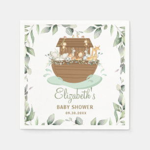 Serviette En Papier Noah's Ark Greenery Baby shower Anniversaire Baptê